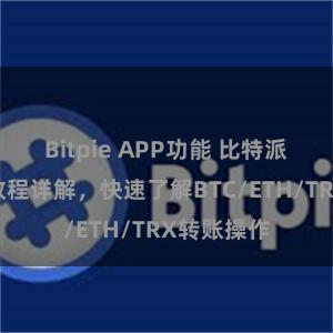 Bitpie APP功能 比特派钱包转账教程详解，快速了解BTC/ETH/TRX转账操作