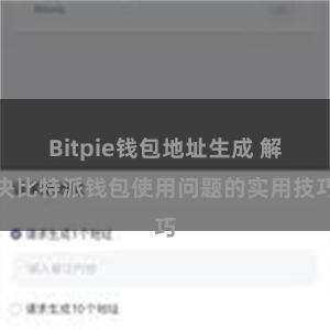 Bitpie钱包地址生成 解决比特派钱包使用问题的实用技巧