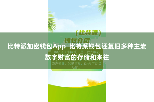 比特派加密钱包App  比特派钱包还复旧多种主流数字财富的存储和来往
